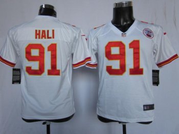 Kids Nike Kansas City Chiefs 91 Tamba Hali White Nike NFL Jerseys Cheap