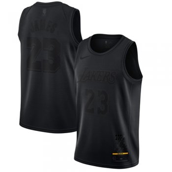 Nike Lakers #23 LeBron James Black NBA MVP Swingman Jersey