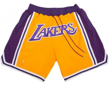 Men's Los Angeles Lakers Yellow Revolution 30 Swingman NBA Shorts