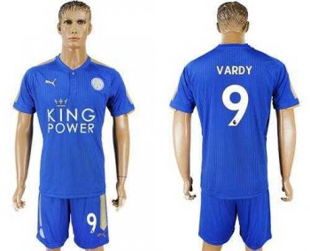 Leicester City #9 Vardy Home Soccer Club Jersey