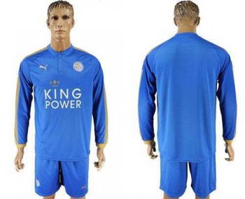 Leicester City Blank Home Long Sleeves Soccer Club Jersey