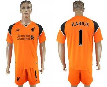 Liverpool #1 Karius Orange Goalkeeper Soccer Club Jersey