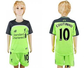 Liverpool #10 Coutinho Sec Away Kid Soccer Club Jersey