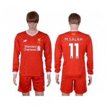 Liverpool #11 M.Salah Home Long Sleeves Soccer Club Jersey