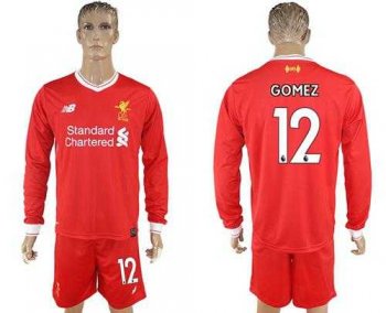 Liverpool #12 Gomez Home Long Sleeves Soccer Club Jersey