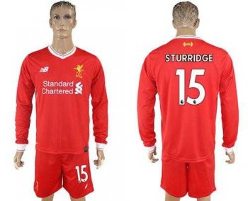 Liverpool #15 Sturridge Home Long Sleeves Soccer Club Jersey