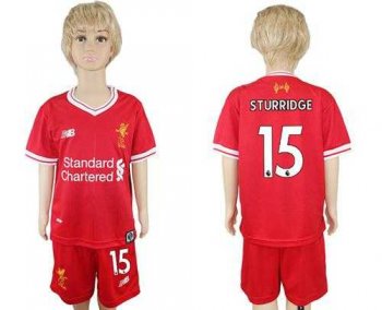 Liverpool #15 Sturridge Red Home Kid Soccer Club Jersey