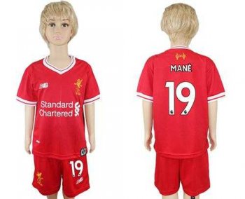 Liverpool #19 Mane Red Home Kid Soccer Club Jersey