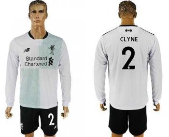 Liverpool #2 Clyne Away Long Sleeves Soccer Club Jersey