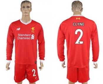 Liverpool #2 Clyne Home Long Sleeves Soccer Club Jersey