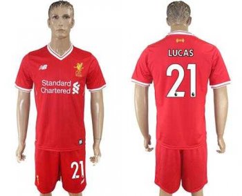 Liverpool #21 Lucas Red Home Soccer Club Jersey