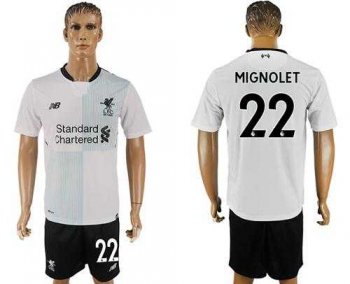 Liverpool #22 Mignolet Away Soccer Club Jersey