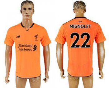 Liverpool #22 Mignolet Sec Away Soccer Club Jersey