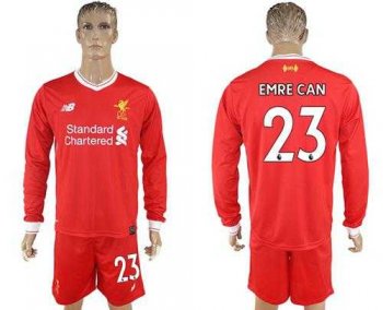 Liverpool #23 Emre Can Home Long Sleeves Soccer Club Jersey