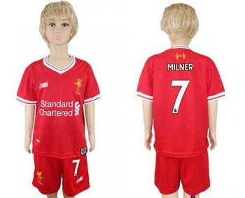 Liverpool #7 Milner Red Home Kid Soccer Club Jersey