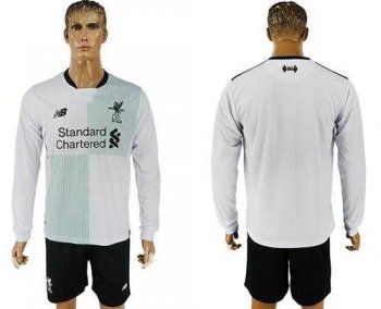 Liverpool Blank Away Long Sleeves Soccer Club Jersey