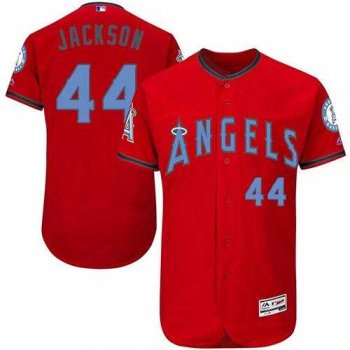 Los Angeles Angels Of Anaheim #44 Reggie Jackson Red Flexbase Authentic Collection Father's Day Stitched MLB Jersey