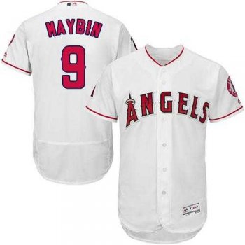 Los Angeles Angels Of Anaheim #9 Cameron Maybin White Flexbase Authentic Collection Stitched MLB Jersey