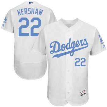 Los Angeles Dodgers #22 Clayton Kershaw White Flexbase Authentic Collection Father's Day Stitched MLB Jersey