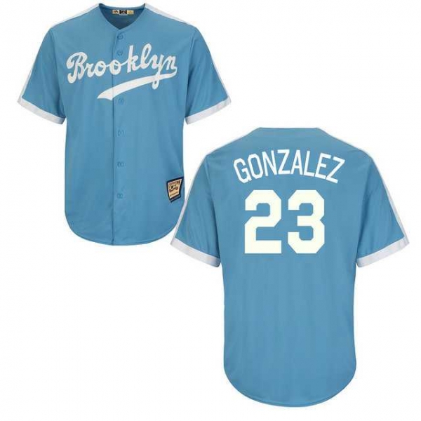 Los Angeles Dodgers #23 Adrian Gonzalez Light Blue Cooperstown Throwback Stitched Baseball Jersey