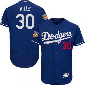 Los Angeles Dodgers #30 Maury Wills Blue Flexbase Authentic Collection Stitched Baseball Jersey