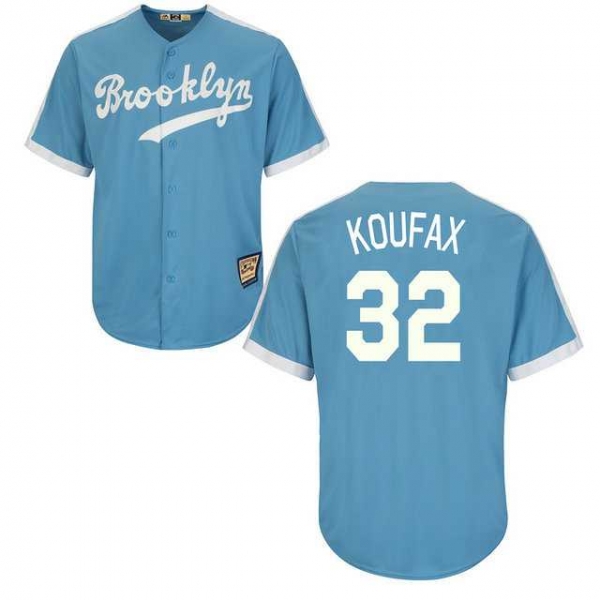 Los Angeles Dodgers #32 Sandy Koufax Light Blue Cooperstown Throwback Stitched Baseball Jersey