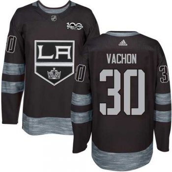 Los Angeles Kings #30 Rogie Vachon Black 1917-2017 100th Anniversary Stitched NHL Jersey