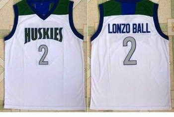 Los Angeles Lakers #2 Lonzo Ball White Chino Hills Huskies High School Stitched NBA Jersey