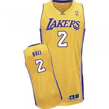 Los Angeles Lakers #2 Lonzo Ball Yellow Stitched NBA Jersey