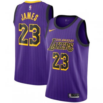 Los Angeles Lakers LeBron James Nike 2018 NBA Men's City Swingman Jersey