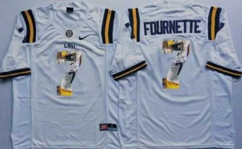 LSU Tigers #7 Leonard Fournette White Player Fashion Stitched NCAA Jersey