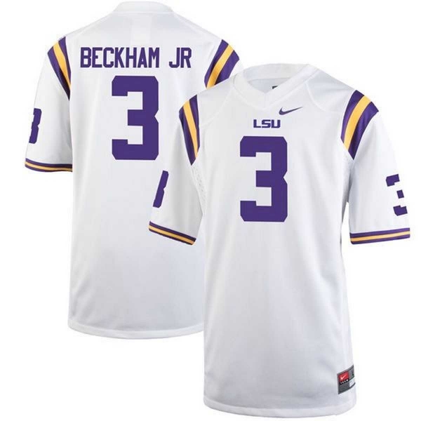 LSU Tigers Tigers #3 Odell Beckham Jr. White College Football Limited Jersey