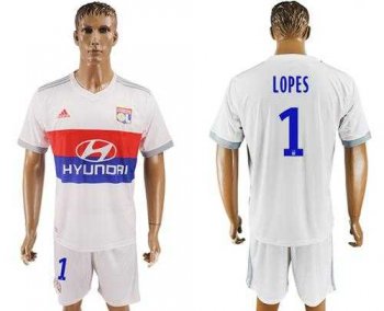 Lyon #1 Lopes Home Soccer Club Jersey