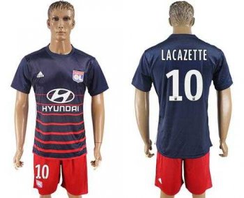 Lyon #10 Lacazette Away Soccer Club Jersey