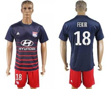 Lyon #18 Fekir Away Soccer Club Jersey