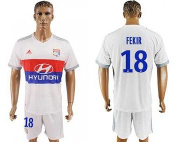 Lyon #18 Fekir Home Soccer Club Jersey