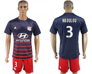 Lyon #3 Nkoulou Away Soccer Club Jersey