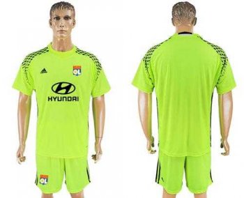 Lyon Blank Shiny Green Goalkeeper Soccer Club Jersey