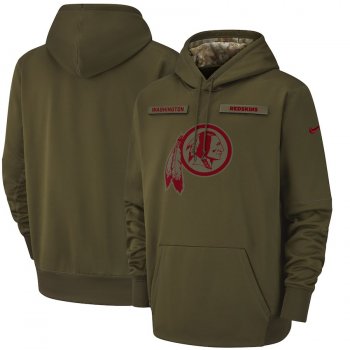 Men's Nike Washington Redskins Olive Salute to Service Sideline Therma Performance Pullover Hoodie