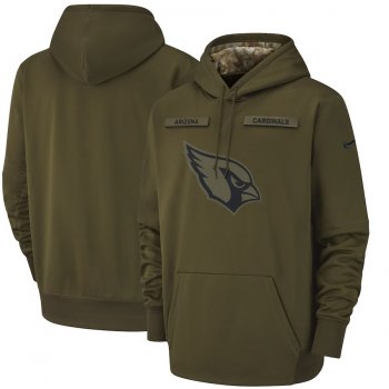 Men's Nike Arizona Cardinals Olive Salute to Service Sideline Therma Performance Pullover Hoodie