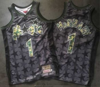 Mitchell And Ness Camo Swingman Magic #1 Tracy Mcgrady Black Stitched NBA Jersey