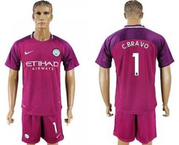 Manchester City #1 C.Bravo Away Soccer Club Jersey