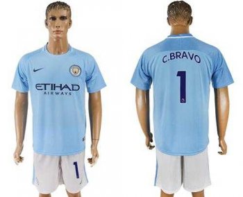 Manchester City #1 C.Bravo Home Soccer Club Jersey