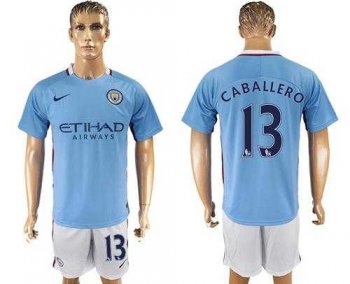 Manchester City #13 Caballero Home Soccer Club Jersey