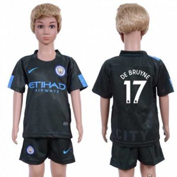 Manchester City #17 De Bruyne Sec Away Kid Soccer Club Jersey