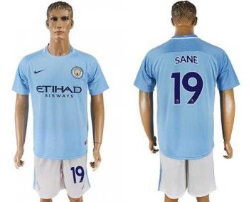 Manchester City #19 Sane Home Soccer Club Jersey