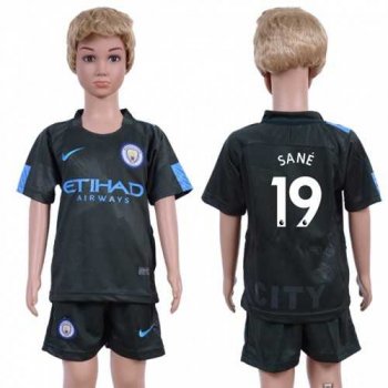 Manchester City #19 Sane Sec Away Kid Soccer Club Jersey