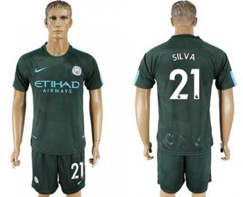 Manchester City #21 Silva Sec Away Soccer Club Jersey