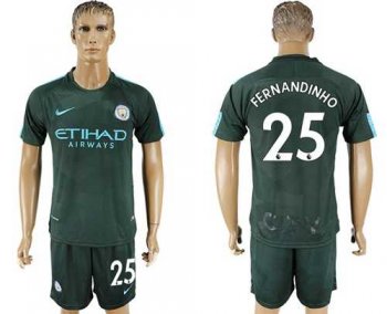 Manchester City #25 Fernandinho Sec Away Soccer Club Jersey