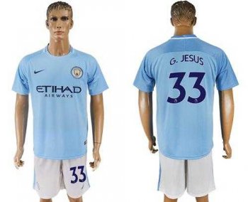 Manchester City #33 G.Jesus Home Soccer Club Jersey